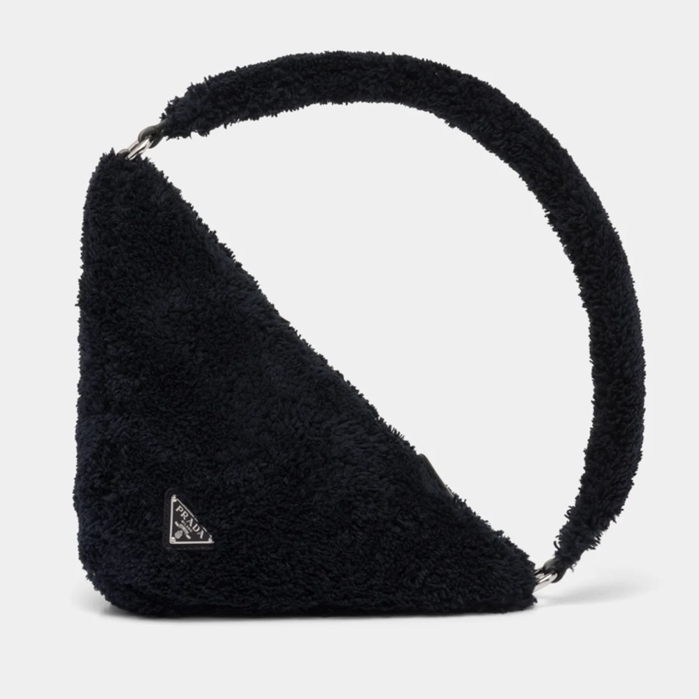 SOLD❗️EUC PRADA Spugna Triangle Pouch Faux-Fur Shoulder Bag - Picture 3 of 11